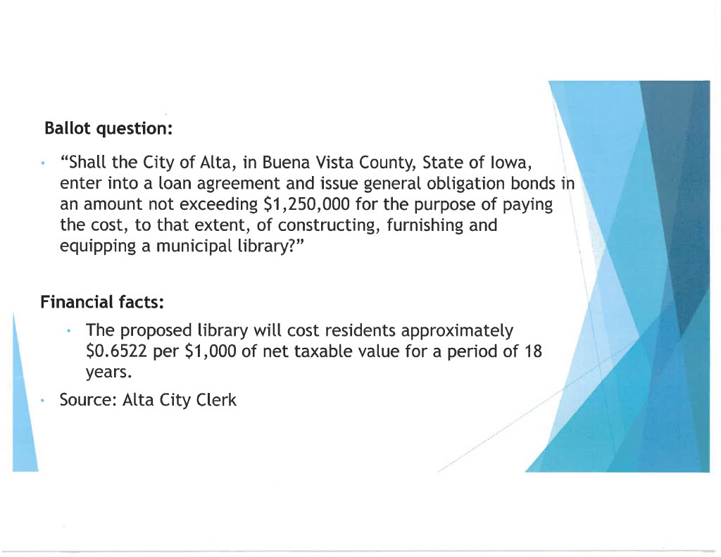 NOTE: The cost is based off of net taxable value NOT assessed property value. This was misrepresented in the Alta Firemen's Association public forum question for mayor candidates held on Oct. 30th. 